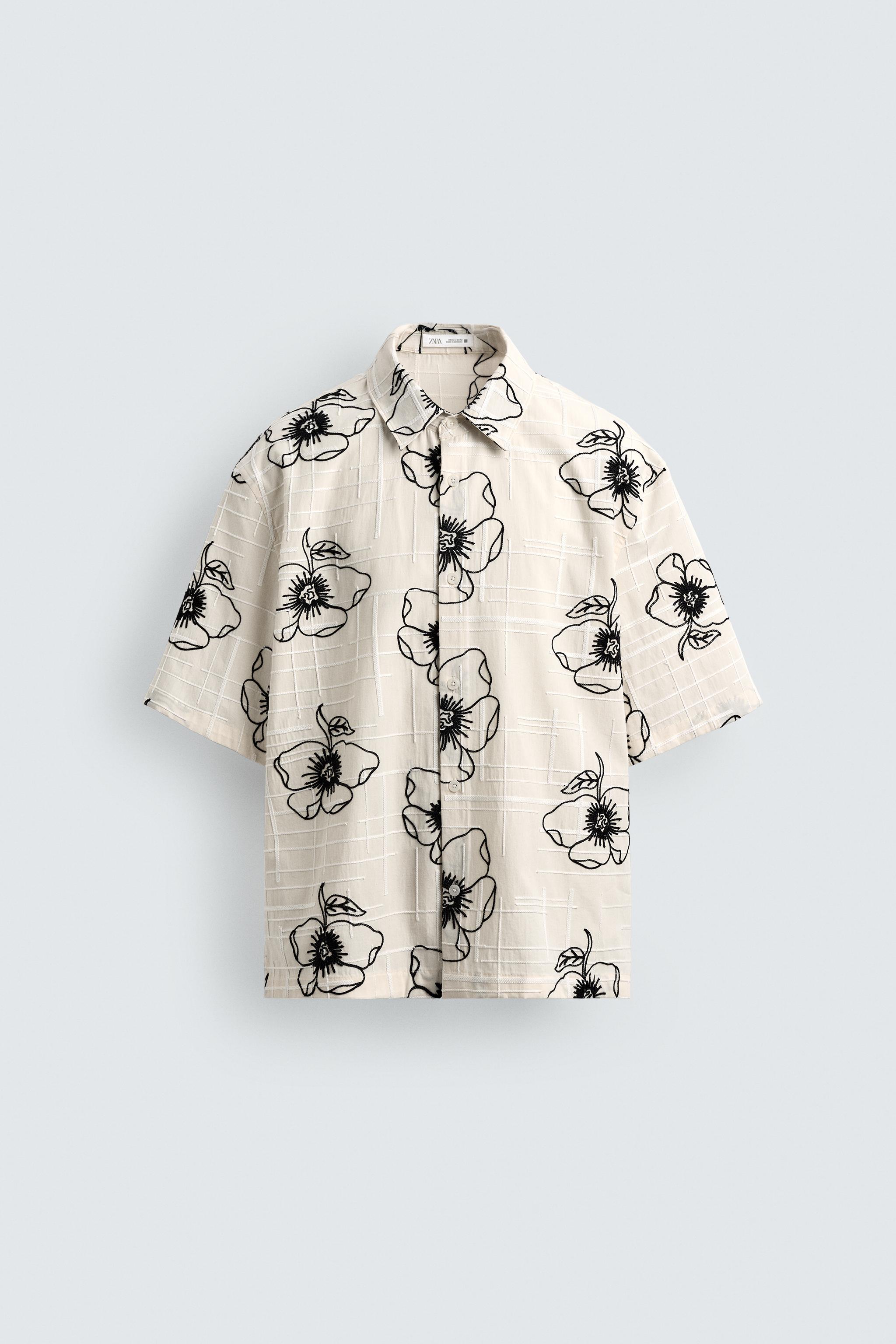 FLORAL EMBROIDERED JACQUARD SHIRT